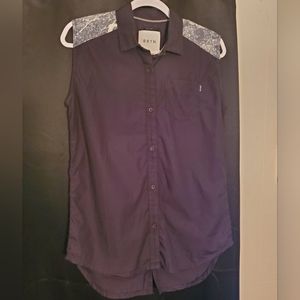 BRTN sleeveless button down black M